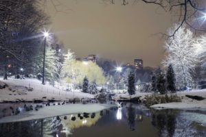 water, Landscapes, Winter, Snow, Cityscapes, City, Lights, Lakes, Reflections, Night, City