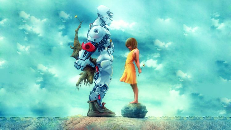sci, Fi, Futuristic, Cyborg, Robot, Cute, Children, Art, Mood HD Wallpaper Desktop Background