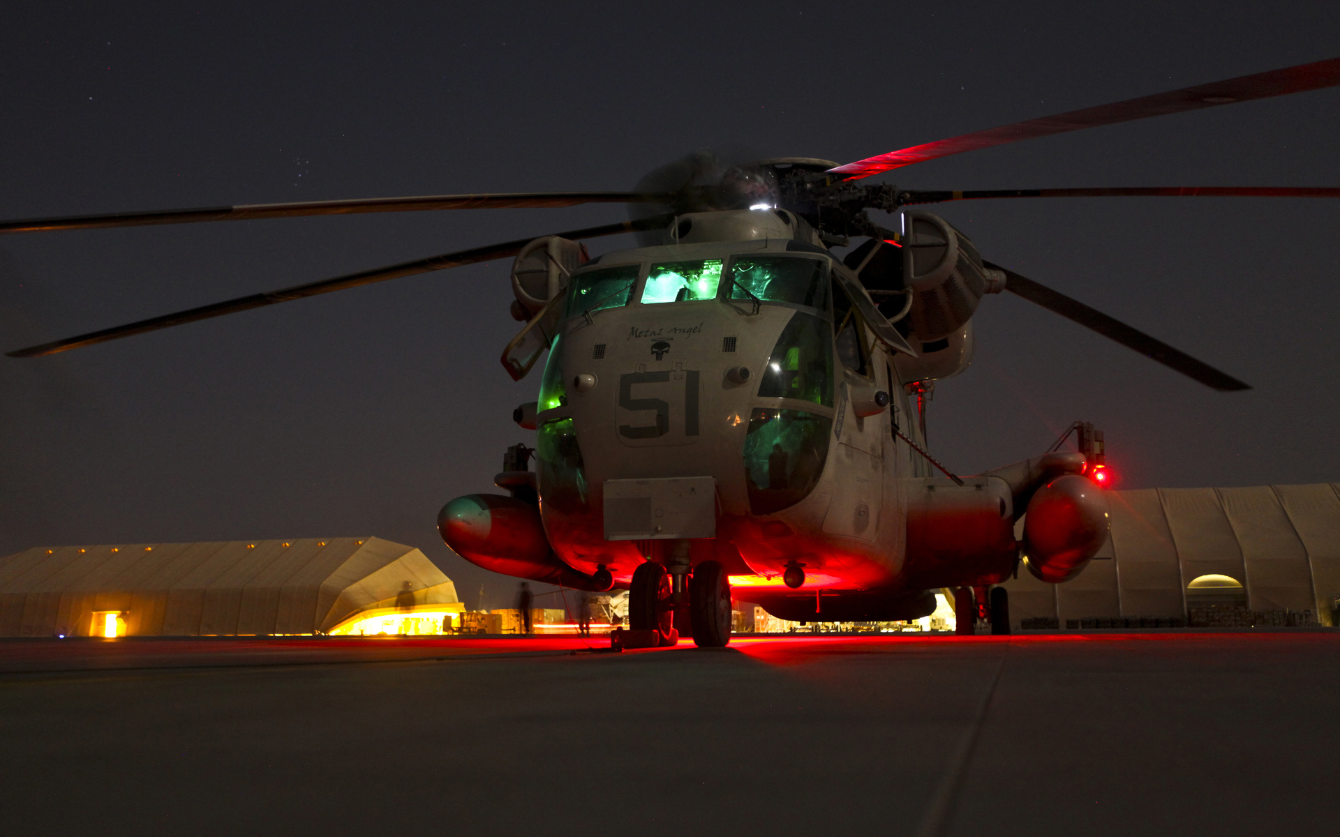 marine, Corps, Night, Helicopter, Military, Mech Wallpaper