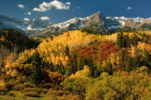 landscpapes, Mountains, Trees, Forest, Autumn, Fall, Sky
