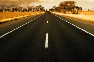 straight, Road, At, Sunset, In, Rural, Australia