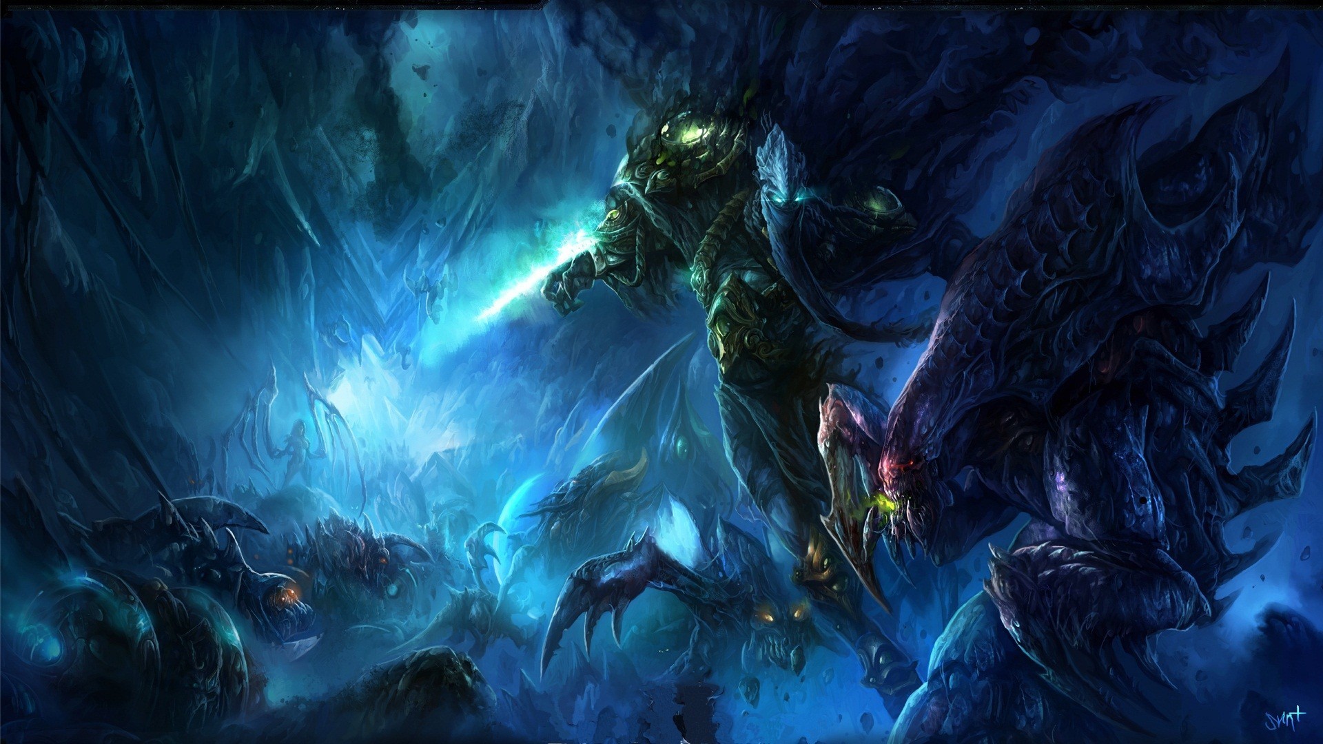 starcraft, Sci, Fi, Art, Fantasy, Warrior, Monster, Creature Wallpaper