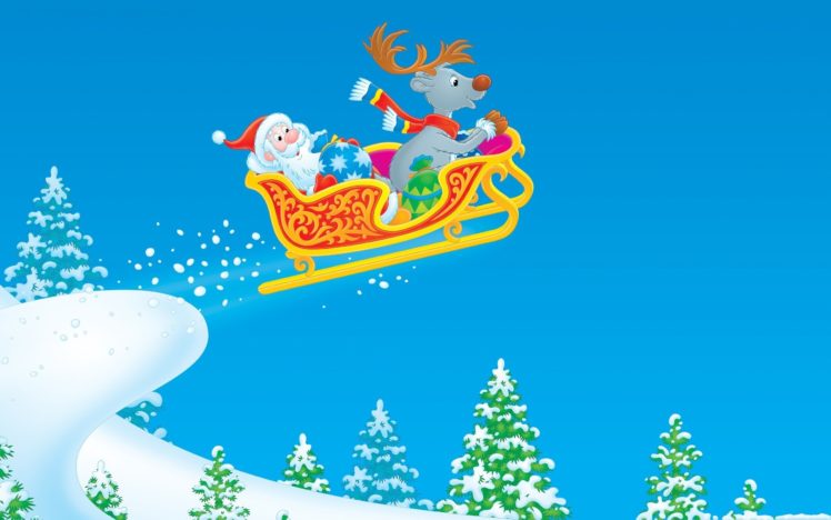 christmas, Santa, Claus, Reindeer HD Wallpaper Desktop Background