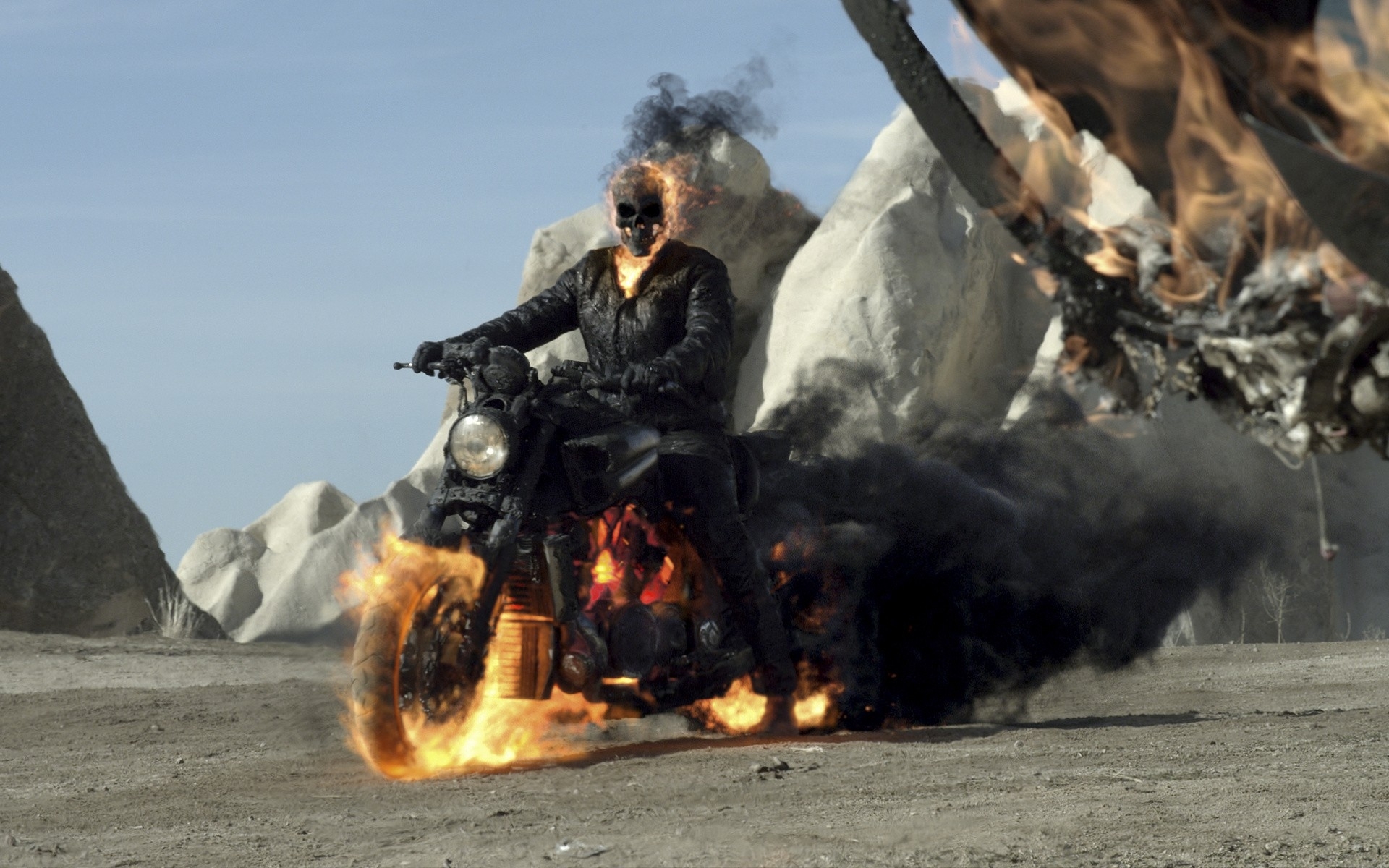 ghost, Rider, Fire, Demon, Skull, Motorcycle, Chopper, Custom Wallpaper