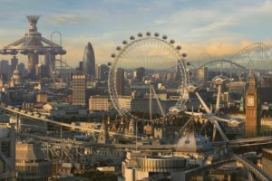 cityscapes, Fake, Cgi, London, London, Eye, Big, Ben, Future, Cities, Photo, Manipulations, Roller, Coaster
