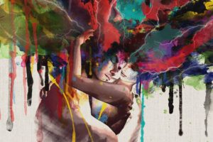 women, Abstract, Paintings, Multicolor, Men, Artwork
