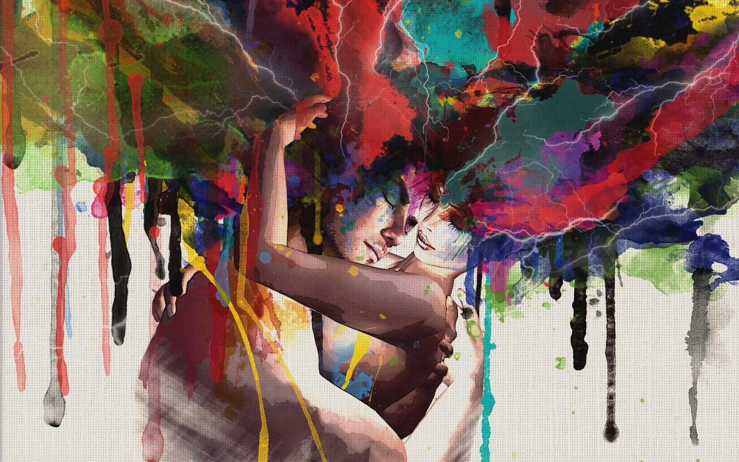 women, Abstract, Paintings, Multicolor, Men, Artwork Wallpaper