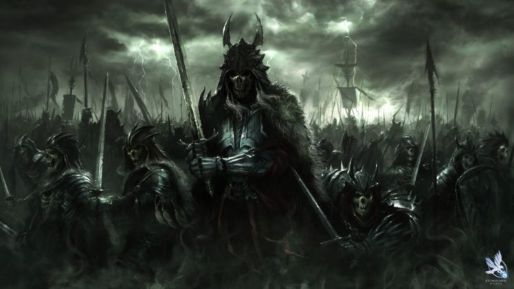 fantasy, Art, Dark, Horror, Demon, Skull, Warrior, Wepons, Army HD Wallpaper Desktop Background