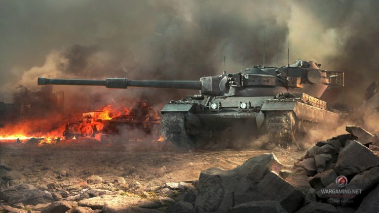 video, Games, War, Fire, Smoke, Tanks, Artwork, World, Of, Tanks, Caernarvon HD Wallpaper Desktop Background