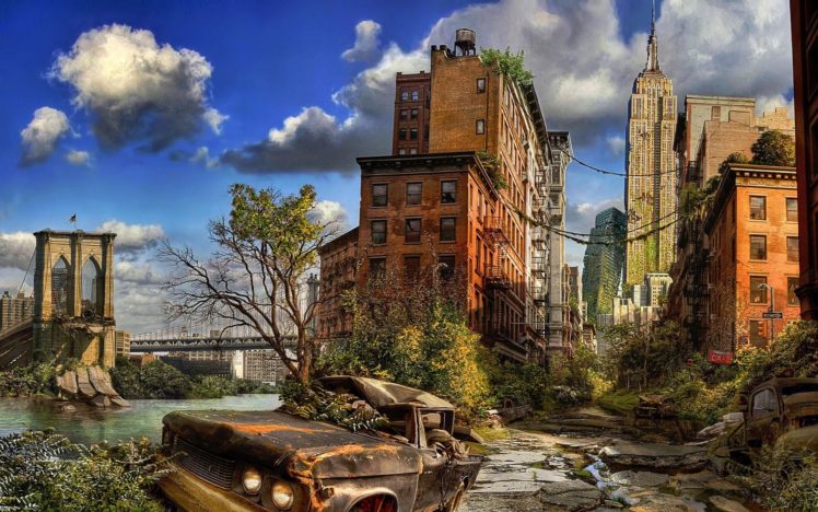 apocalypse, New, York, City, Digital, Art, Post HD Wallpaper Desktop Background