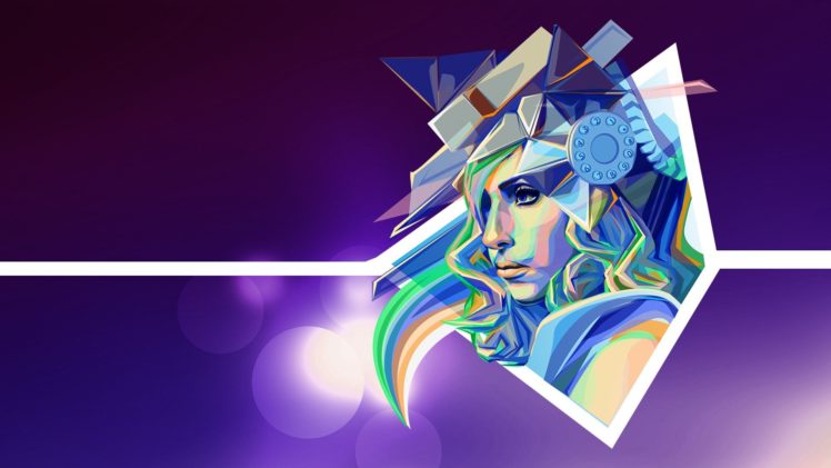 women, Music, White, Purple, Lady, Gaga, Crystals, Poker, Face, Portraits, Phones HD Wallpaper Desktop Background