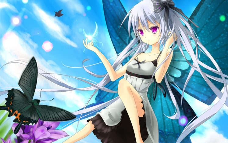 art, Girl, Fairy, Wings, Butterfly, Magic HD Wallpaper Desktop Background