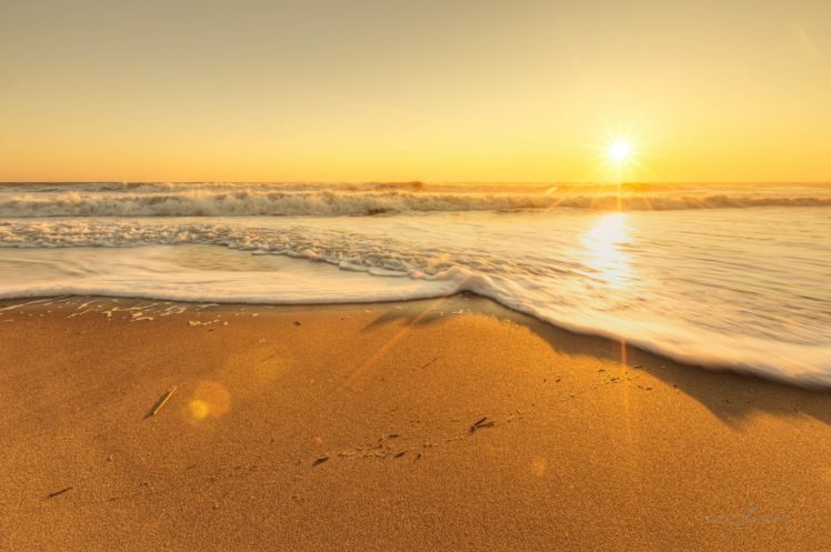sea, Beach, Scenery, Sky, Landscape, Ocean, Nature, Sunset HD Wallpaper Desktop Background