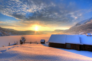 nature, Landscapes, Winter, Sky, Sunset, Sunrise, Clouds