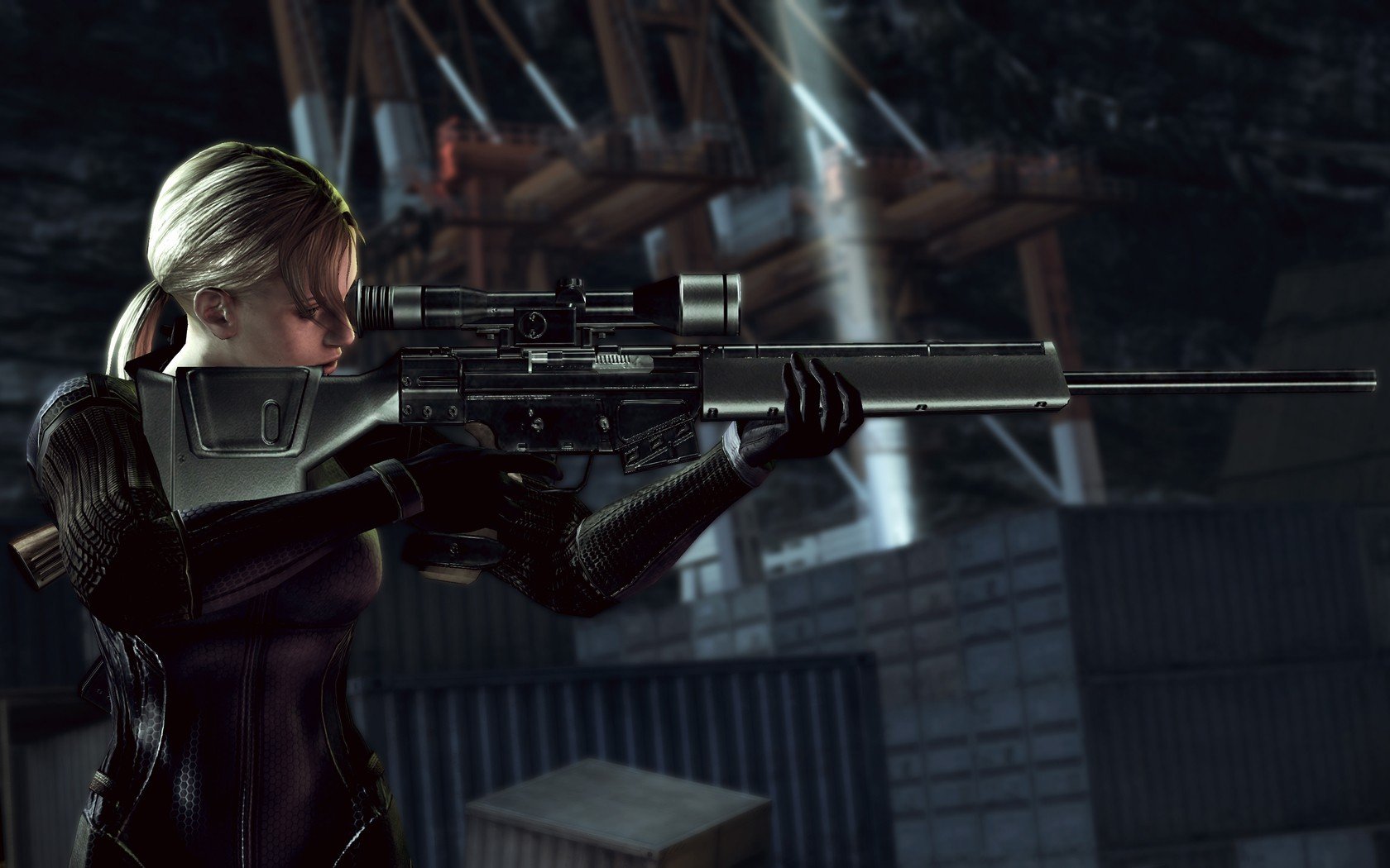 blondes, Women, Video, Games, Snipers, Weapons, Girls, With, Guns, Jill, Valentine, Ponytails, Psg 1 Wallpaper