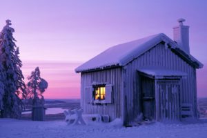 nature, Winter, Sweden, Houses