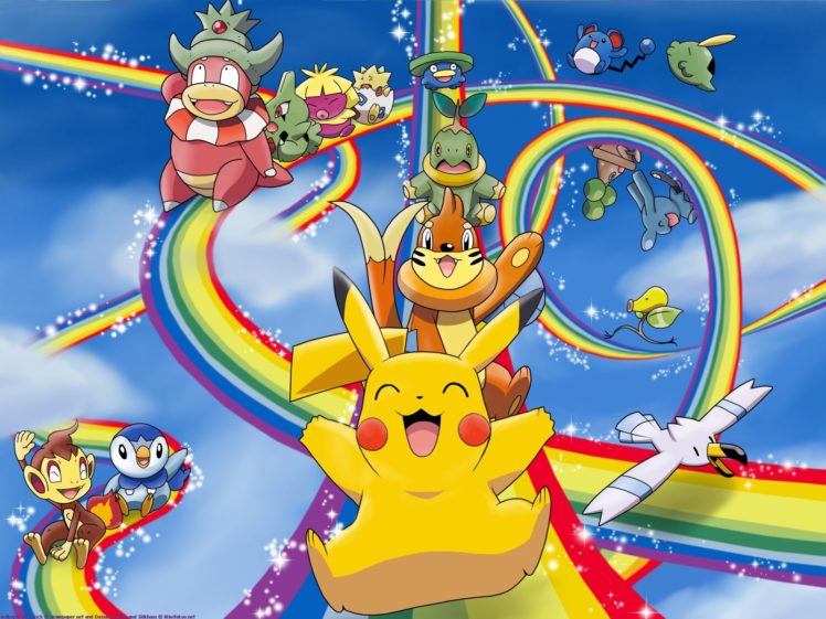 pokemon, Pikachu, Rainbows HD Wallpaper Desktop Background