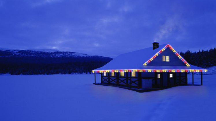 canada, Christmas, Alberta, Cottage HD Wallpaper Desktop Background