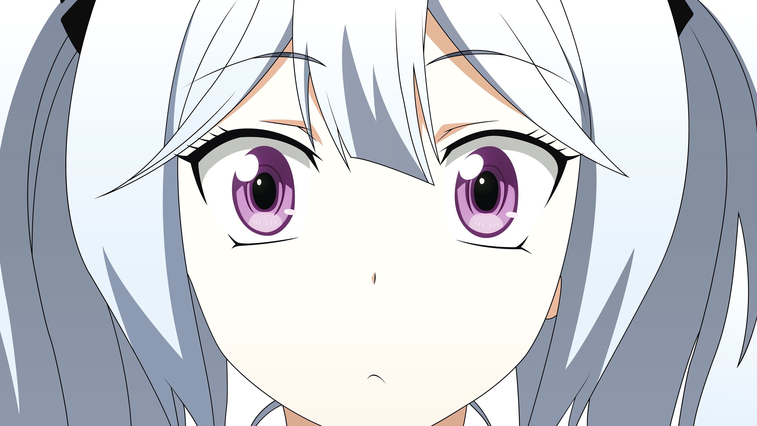 close, D fragments, Purple, Eyes, Sakai, Tama, Vector, White, Hair Wallpaper