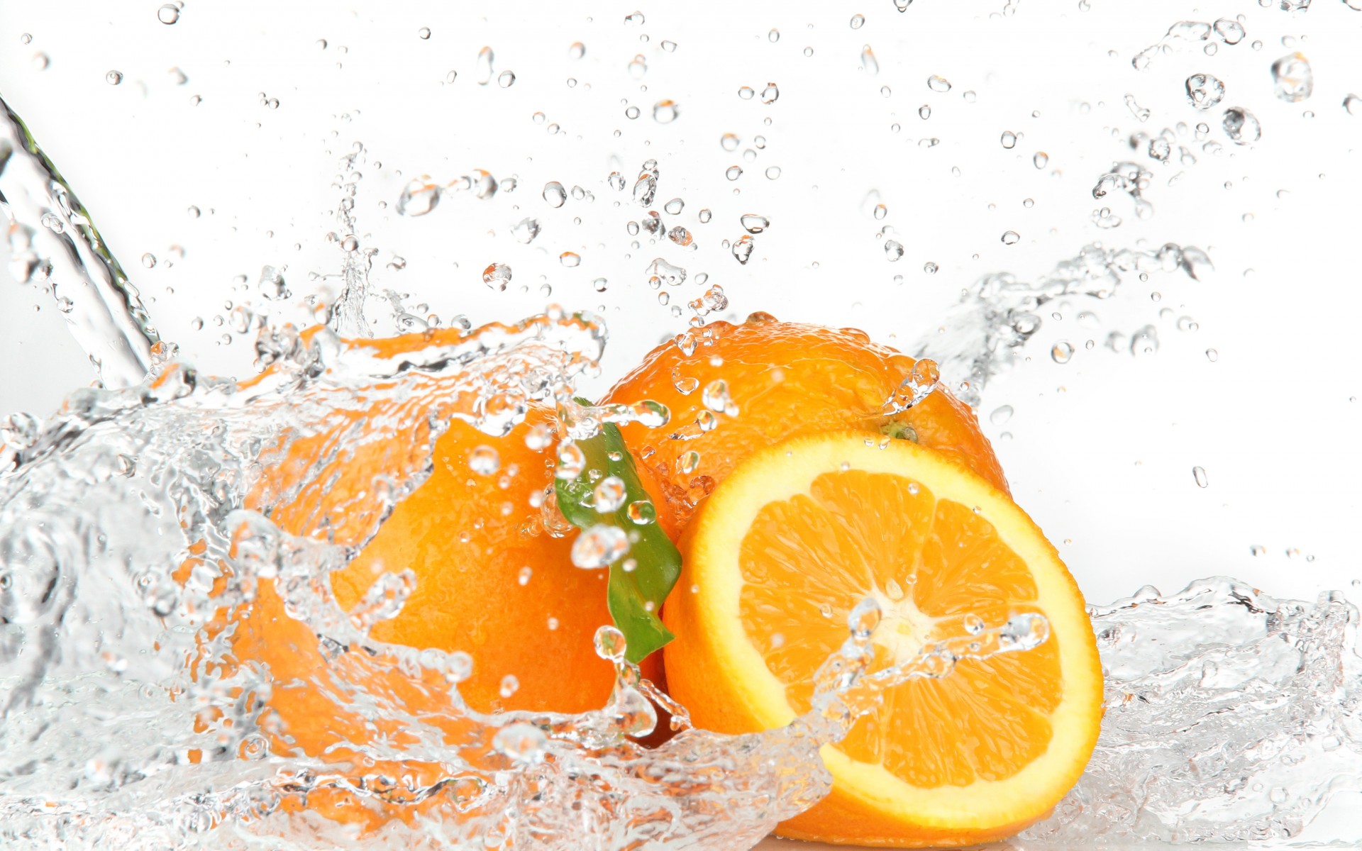 oranges, Water, Splash, Drops Wallpaper