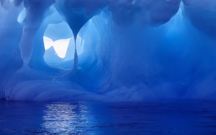 nature, Antarctica, Iceberg, Ice, Winter, Passage, Water, Light, Window HD Wallpaper Desktop Background