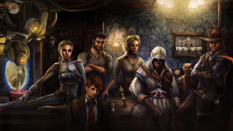 portal, Assassins, Creed, Lara, Croft, Drake, Red, Dead, Redemption, Uncharted HD Wallpaper Desktop Background