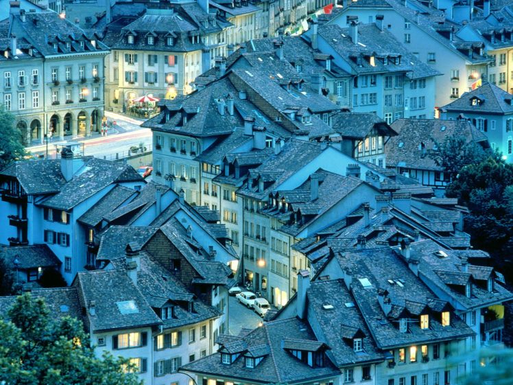 switzerland, Bern, Architecture, Buildings, Town, Roof, Top HD Wallpaper Desktop Background