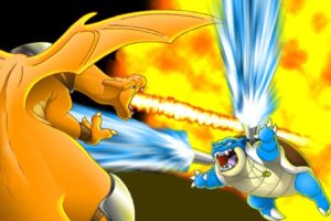 pokemon, Yellow, Blastoise, Battles, Charizard