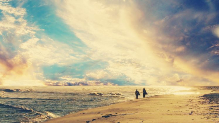 sunset, Romantic, Dreamy, Beaches HD Wallpaper Desktop Background