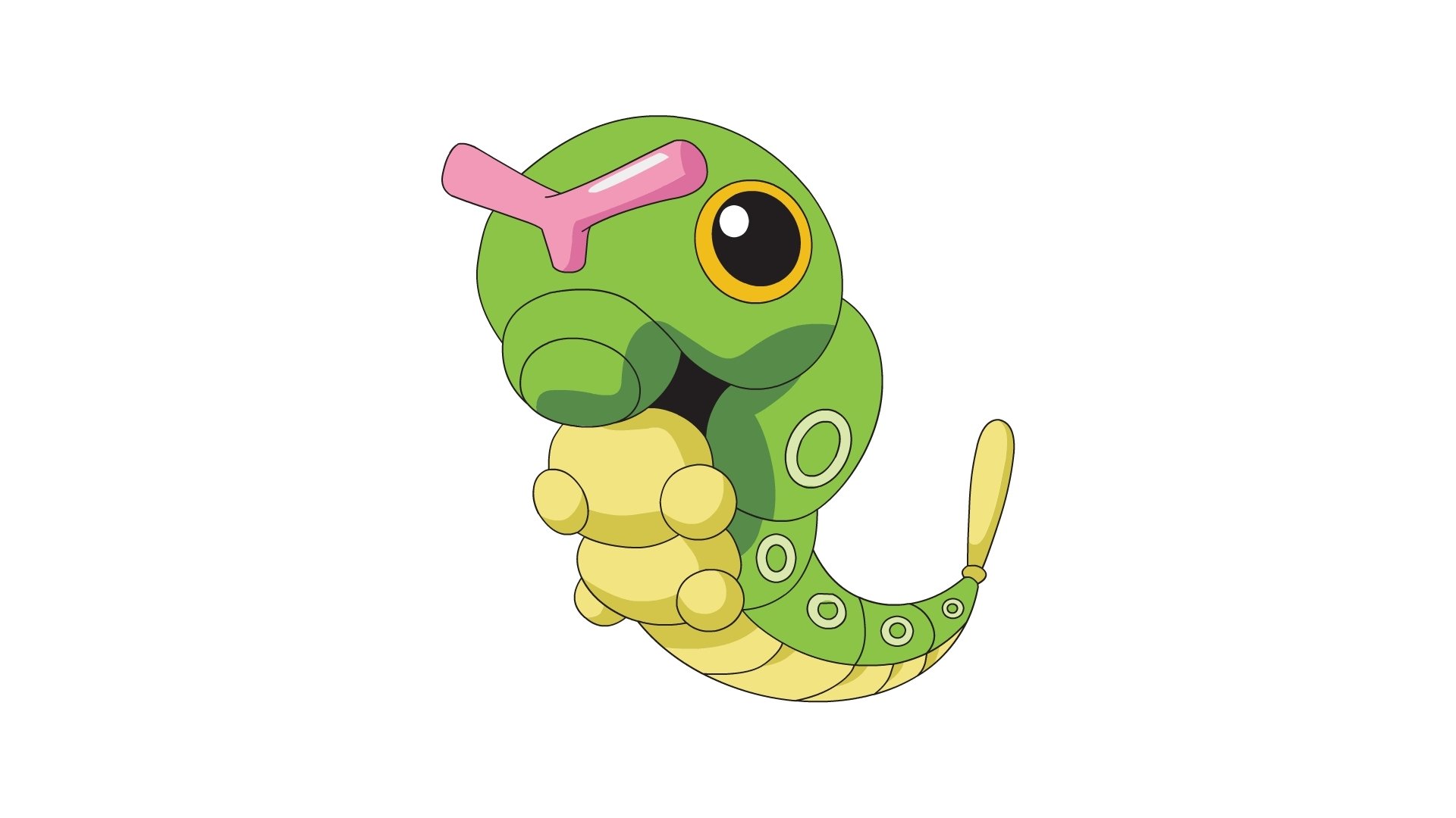 pokemon, Simple, Background, Caterpie, White, Background Wallpaper