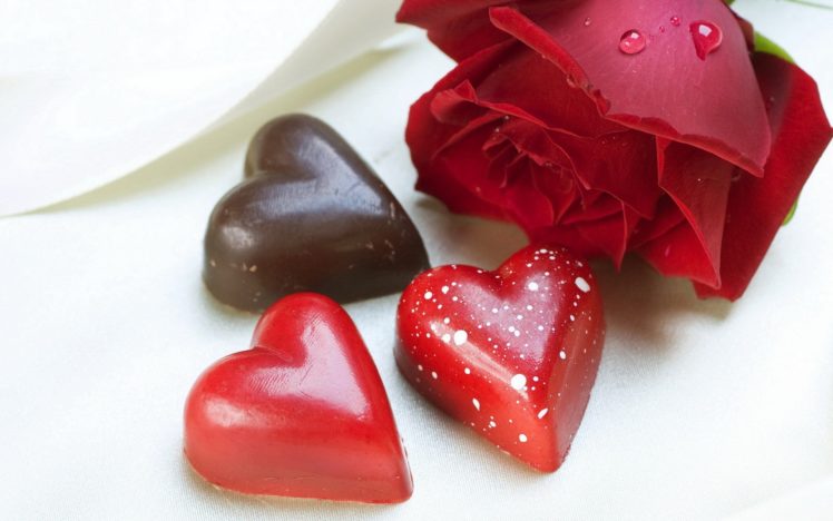 red, Chocolate, Hearts, Roses HD Wallpaper Desktop Background