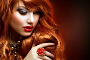 glam, Jewelry, Face, Eyes, Lipstick, Makeup, Rings, Hand, Women, Model, Fashion, Style, Redheads, Sexy, Babes