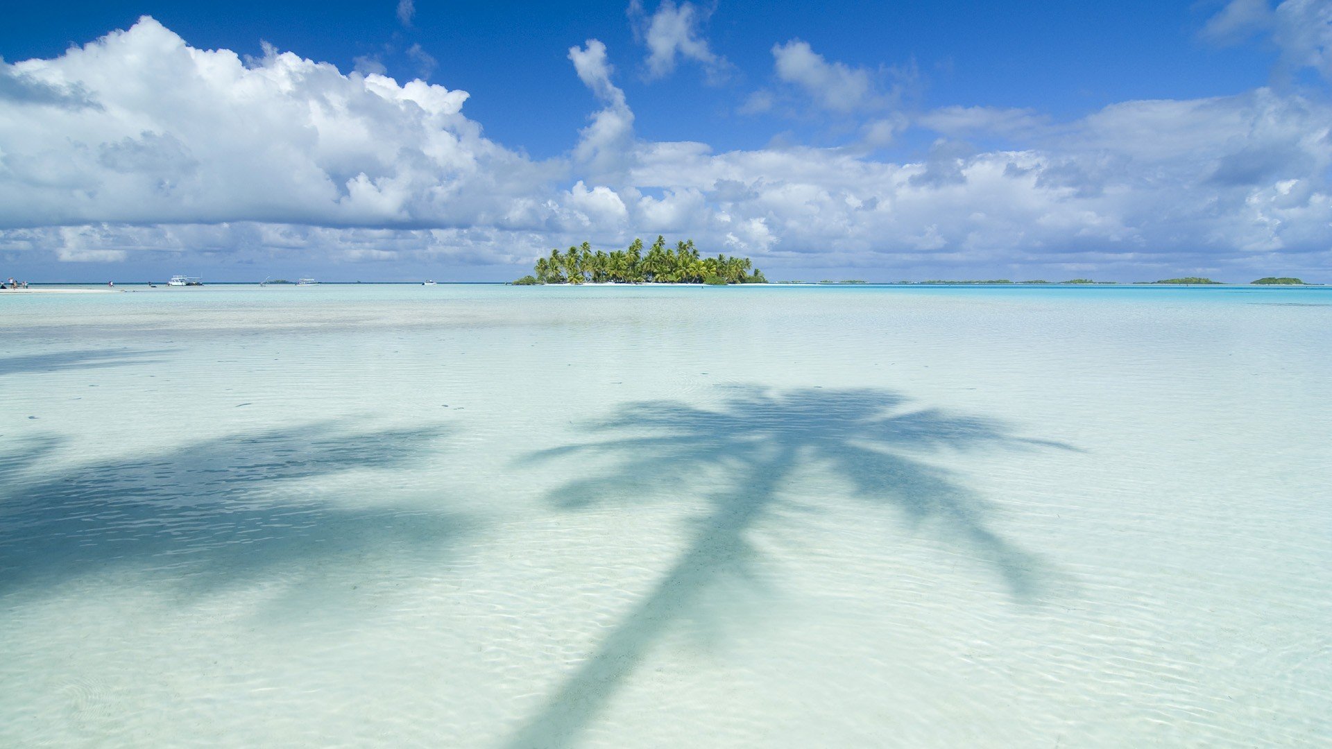 ocean, Clouds, Nature, Islands, Palm, Trees, Tahiti, Skyscapes, Beaches Wallpaper