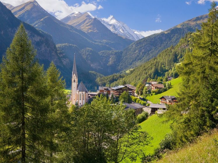 mountains, Landscapes, Austria, Buildings, Villages HD Wallpaper Desktop Background