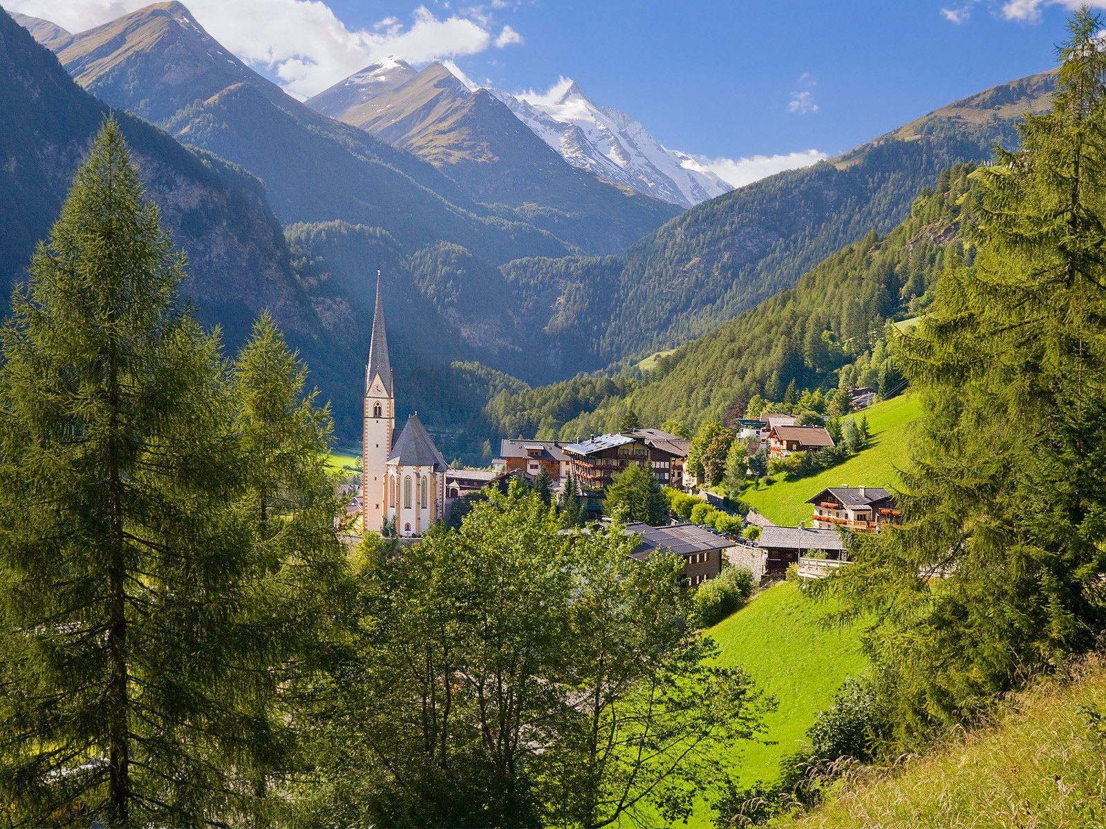 mountains, Landscapes, Austria, Buildings, Villages Wallpaper