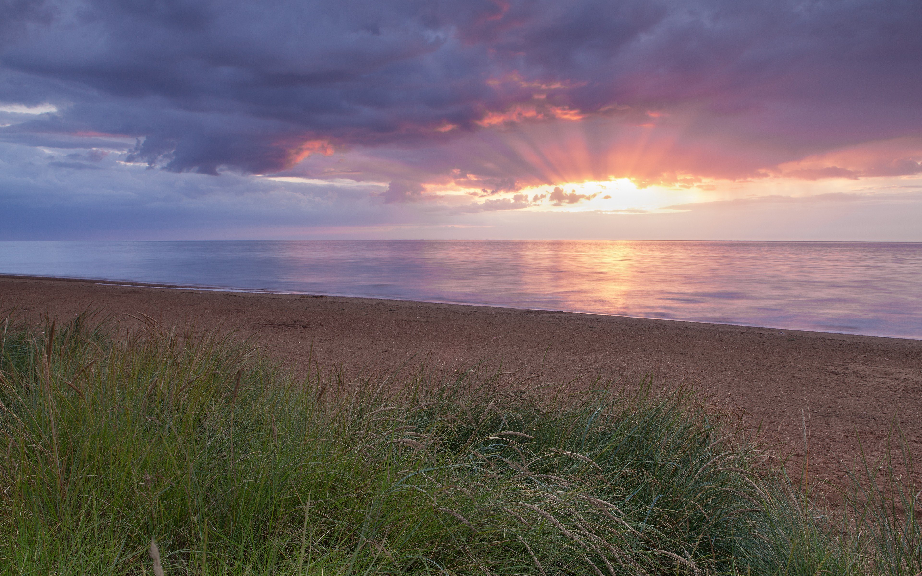 sunset, Clouds, Landscapes, Nature, Coast, Grass, Sunlight, United, Kingdom, Hdr, Photography, Skies, Sea, Beaches Wallpaper