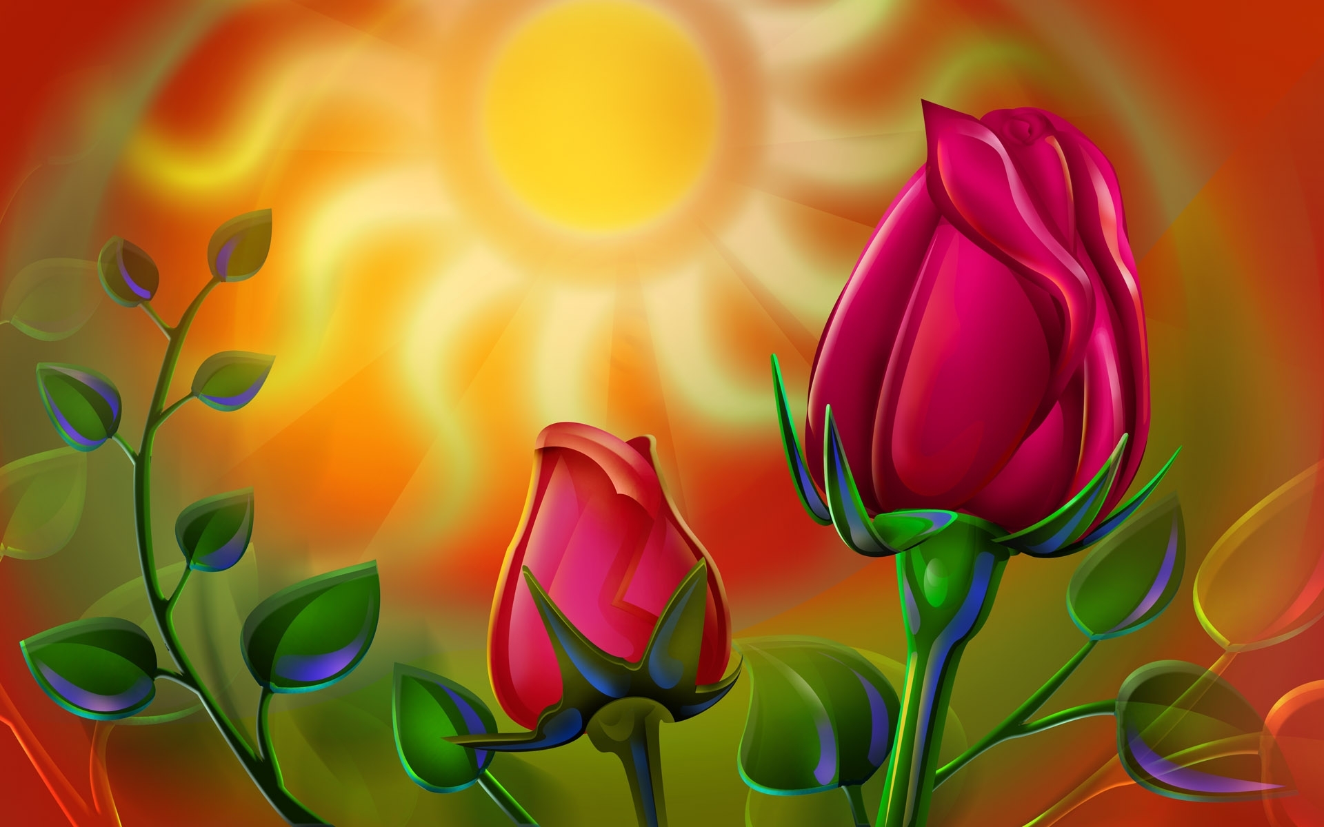 art, Vector, Summer, Sun Wallpaper