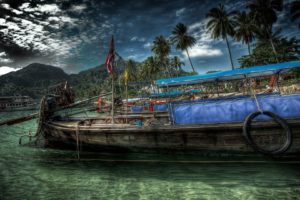 water, Clouds, Landscapes, Trees, Fields, Islands, Boats, Vehicles, Palm, Trees, Hdr, Photography, Sea
