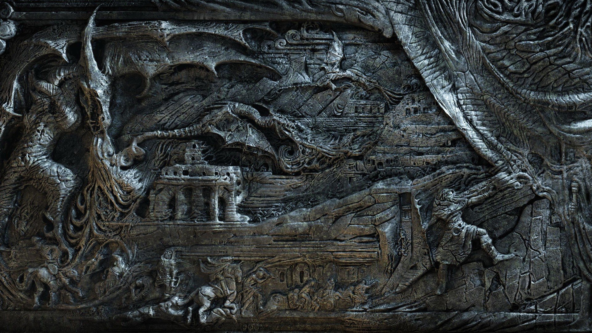dragons, Digital, Art, The, Elder, Scrolls, V , Skyrim Wallpaper