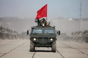 gaz 233014, Tigr, Red, Flag, Russian, Army, Russia, Parade, Victory, Day, Parade, 2014, Rehearsal, In, Alabin