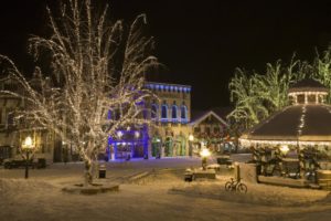 light, Winter, Snow, Trees, Christmas, Cities, Sqaure