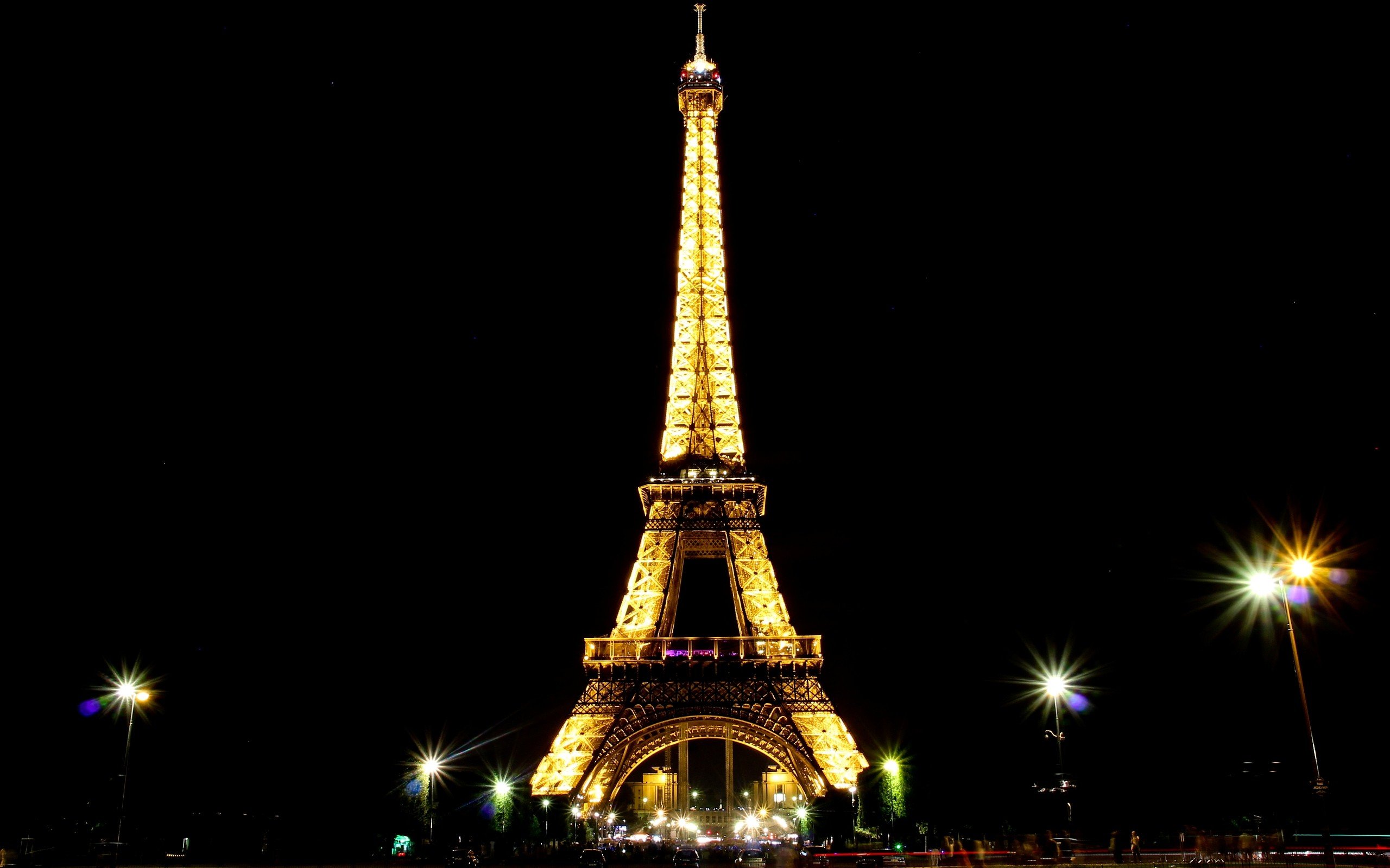 eiffel, Tower, Paris, Landscapes, Night, Lights, France, Skies, Night, Light Wallpaper