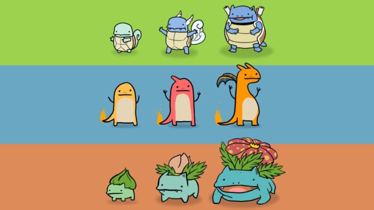 pokemon, Bulbasaur, Venusaur, Ivysaur, Wartortle, Charmeleon, Squirtle, Blastoise, Charizard, Charmander HD Wallpaper Desktop Background