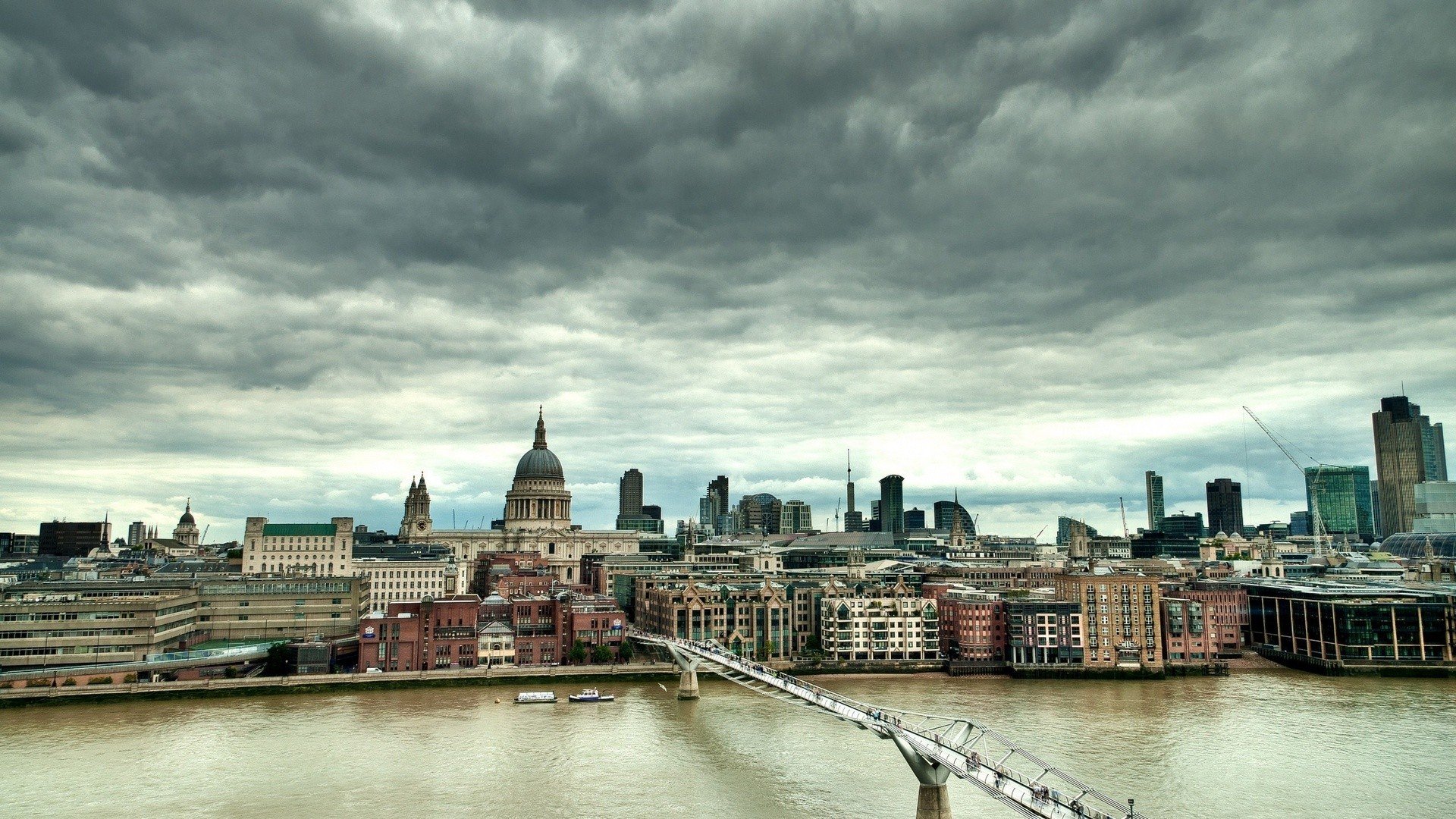 clouds, Cityscapes, Architecture, London, Buildings, Rivers Wallpaper