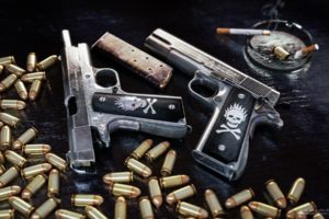 1911, Pistol, Ammunition, Clip, Colt, Ammo, Weapon, Gun, Skull