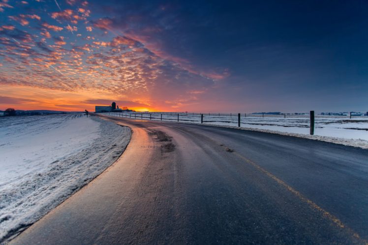 snow, Winter, Landscape, Road, Nature HD Wallpaper Desktop Background
