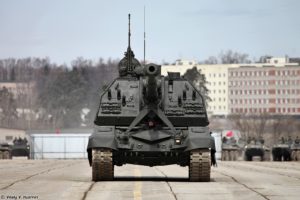 2s19m2, Msta s, Sph, Armoured, Howtizer, April, 9th, Rehearsal, In, Alabino, Of, 2014, Victory, Day, Parade, Russia, Military, Army, Russian