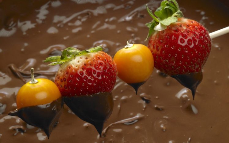 fruits, Chocolate, Strawberries HD Wallpaper Desktop Background
