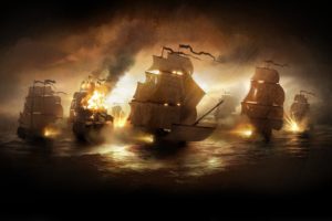 war, Ships, Cannons, Digital, Art