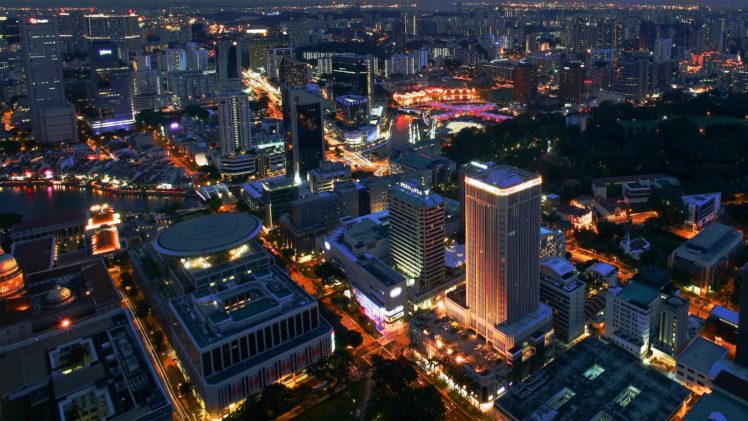 cityscapes, Singapore, City, Lights, Citynight HD Wallpaper Desktop Background
